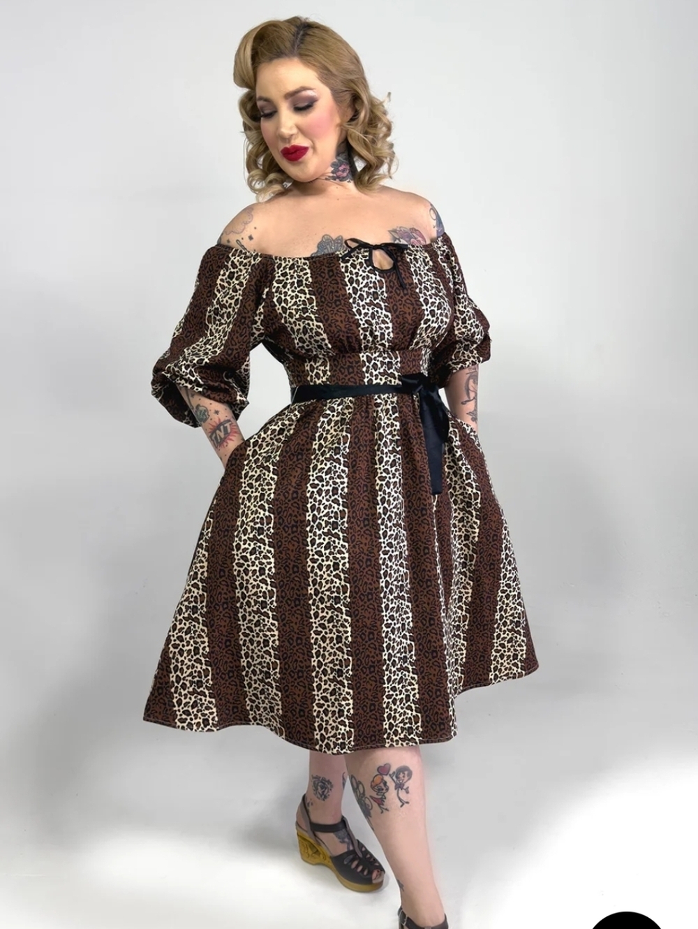 Pinup Retro Vintage Repro Leopard Dress